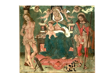 Madonna in trono con il Bambino, San Sebastiano, San Rocco e angeli